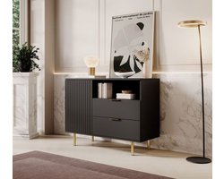 Meubella - Dressoir Nicola - Mat zwart - 107 cm