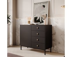 Meubella - Dressoir Norment - Zwart - 100 cm