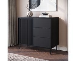 Meubella - Dressoir Orvana - Zwart - 103 cm