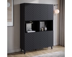 Meubella - Dressoir Pulse 2 - Zwart - 120 cm
