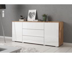 Meubella - Dressoir Pure - Wit - Eiken - 150 cm