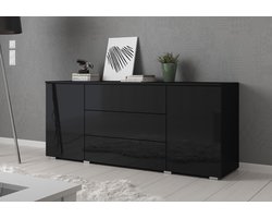 Meubella - Dressoir Pure - Zwart - 150 cm