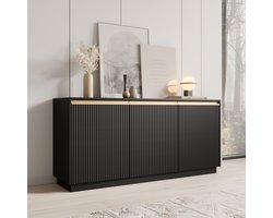 Meubella - Dressoir Remy - Zwart - 154 cm