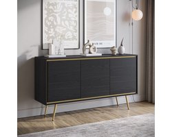 Meubella - Dressoir Tara - Zwart eiken - 150 cm