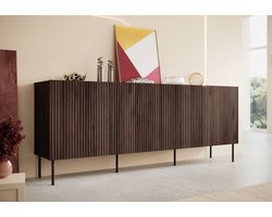 Meubella - Dressoir Tartagal - Donkerbruin eiken - 200 cm