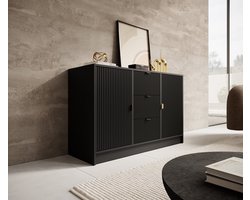 Meubella - Dressoir Tavares - Zwart - 118 cm