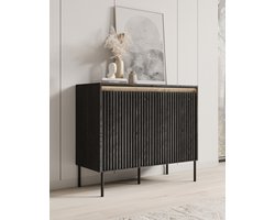 Meubella - Dressoir Timoteo - Mat zwart - 98 cm