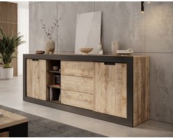 Meubella - Dressoir Trinidad - Eiken - 220 cm