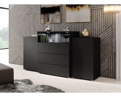 Meubella - Dressoir Universal - Mat Zwart - 150 cm