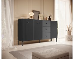 Meubella - Dressoir Vermont - Antraciet - 180 cm