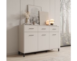 Meubella - Dressoir Vidor - Beige - 138 cm - 3 lades