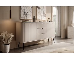 Meubella - Dressoir Zakari - Beige - 168 cm