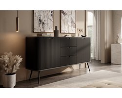 Meubella - Dressoir Zakari - Zwart - 168 cm