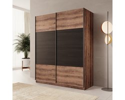 Meubella - Duvano - Kledingkast 2 schuifdeuren - Eiken - 170x61x210 cm