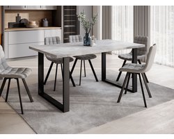 Meubella - Eetkamertafel Butter - Betonlook