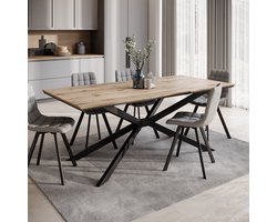 Meubella - Eetkamertafel Faithley - Eiken - 190 cm