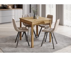 Meubella - Eetkamertafel Steve - Eiken - 80 cm