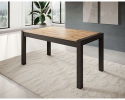 Meubella - Eettafel Acapulco - Eiken - Zwart - 240 cm - Uitschuifbaar