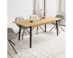 Meubella - Eettafel Monor - Eiken - 200 cm - Uitschuifbaar