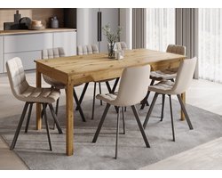 Meubella - Eettafel Steve - Eiken - 230 cm - Uitschuifbaar