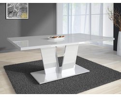 Meubella - Eettafel Violin - Hoogglans Wit - 160 cm