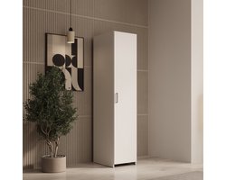 Meubella - Elario - Kledingkast 1 deurs - Wit - 40x54x191 cm