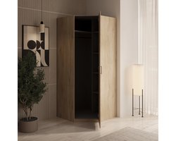 Meubella - Enzio - Kledingkast hoek - Eikenpatroon - 90x89x211 cm