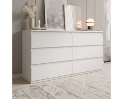 Meubella - Eskar - Ladekast - Wit - 154x42x80 cm