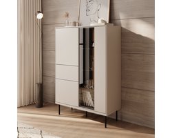 Meubella - Estrella 2 - Vitrinekast - Beige - 98x41x140 cm