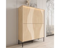Meubella - Fontello - Dressoir - Eikenpatroon - 112x40x148 cm