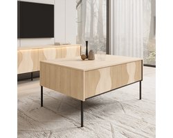 Meubella - Fontello - Salontafel - Eikenpatroon - 100x70x51 cm