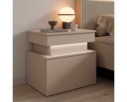 Meubella - Galan - Nachtkastje - Beige - 55x39x51 cm