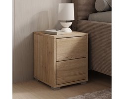 Meubella - Gideon - Nachtkastje - Eikenpatroon - 30x31x38 cm