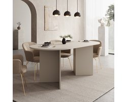 Meubella - Glenne - Eetkamertafel - Beige - 185x90x75 cm