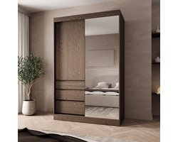 Meubella - Henry - Kledingkast - Donker eikenpatroon - 140x65x216 cm