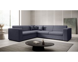 Meubella - Hoekbank Santana - Antraciet - Stof - Links
