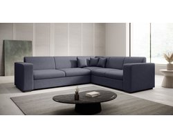 Meubella - Hoekbank Santana - Antraciet - Stof - Rechts