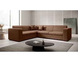 Meubella - Hoekbank Santana - Cognac - Leer - Links
