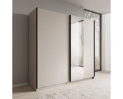 Meubella - Isandro - Kledingkast - Beige - 220x62x211 cm