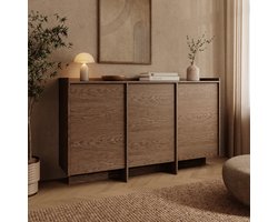 Meubella - Jaxon - Dressoir - Donker eikenpatroon - 152x38x90 cm