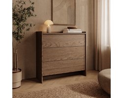 Meubella - Jaxon - Ladekast - Donker eikenpatroon - 93x38x90 cm