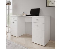 Meubella - Kano - Bureau - Wit - 140x50x77 cm