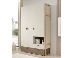 Meubella - Kinderkledingkast Livingston - Beige - 135 cm