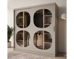 Meubella - Kledingkast Bravanti - Beige - 200 cm