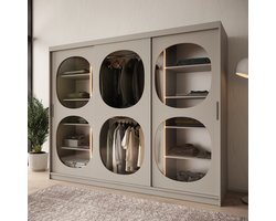 Meubella - Kledingkast Bravanti - Beige - 250 cm