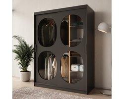 Meubella - Kledingkast Bravanti - Zwart - 150 cm