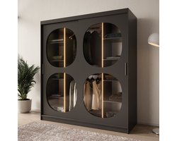 Meubella - Kledingkast Bravanti - Zwart - 180 cm