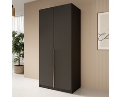 Meubella - Kledingkast Bruno 2 - Zwart - 100 cm