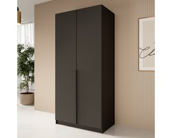 Meubella - Kledingkast Bruno - Zwart - 100 cm