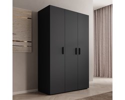 Meubella - Kledingkast Brussel - Antraciet - 111 cm